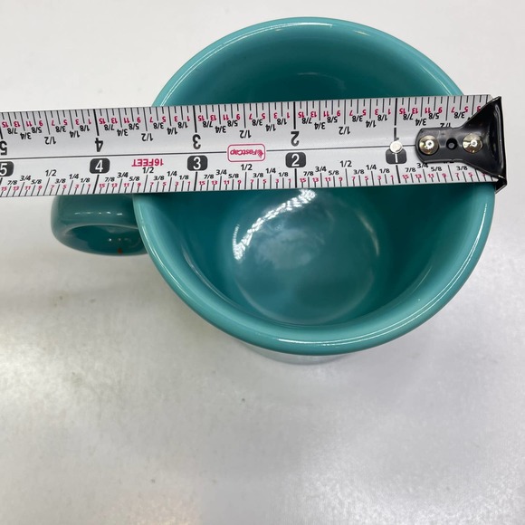 Vintage Turquoise Genuine Fiesta HLC Homer Laughlin BRing Handle Coffee Mug Cup - Picture 5 of 5